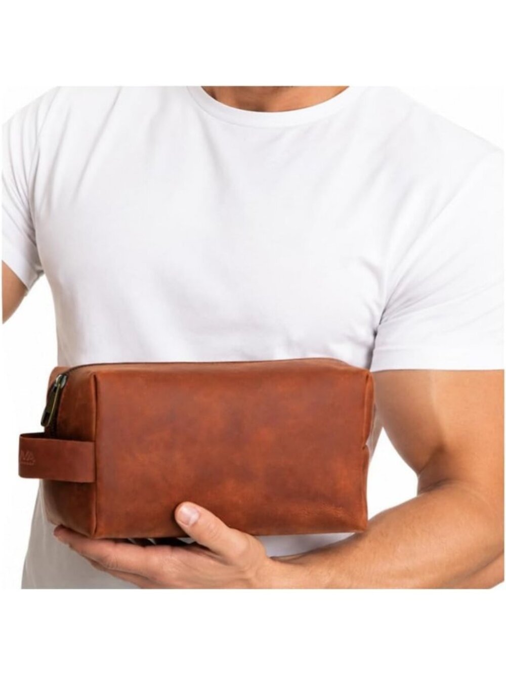 XL Leather Dopp Kit for Men - Full Grain Waterproof Toiletry Bag, Travel Shaving